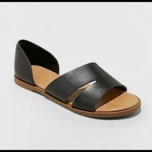 NWT Universal thread black flat sandals size 6.5